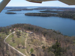 Bird's eye view of the Denninger compound - Home & Shop