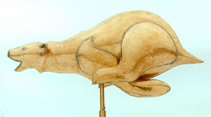 Copper Running Polar Bear Weathervane