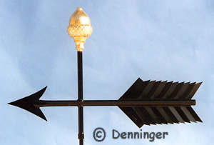 Denninger Arrow with gilded acorn and black painted surface