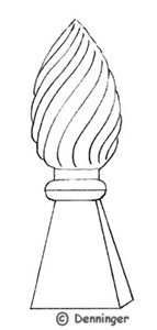 Denninger Swirl Finial with spinning