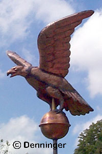 Hand Hammered Copper Eagle Flagpole Ornament 15" Wingspan