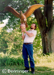 Hand Hammered Copper Eagle Flagpole Ornament 60" Wingspan