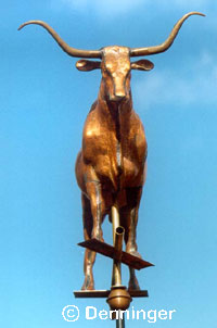 Texas Longhorn Steer Weather Vane Front View